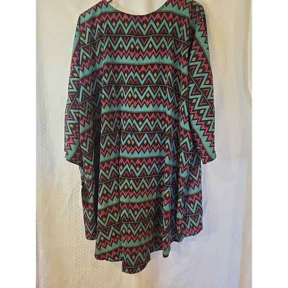 LuLaRoe Lindsay Duster Kimono Womens Sz L Duster Top Colorful Print Open Front - Picture 4 of 6